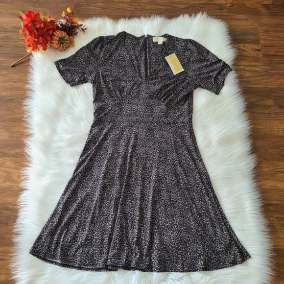 MICHAEL Michael Kors leopard print short sleeve dress - Picture 1 of 13
